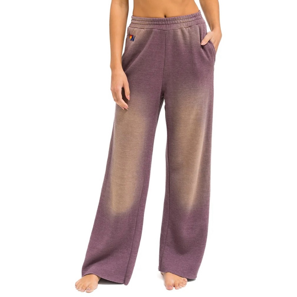 Aviator Nation Essential Wide Leg Pocket Sweatpants - Faded Mocha